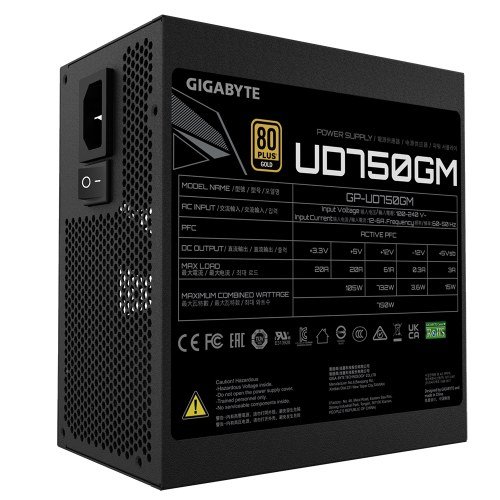 Gigabyte GP-UD750GM unidad de fuente de alimentación 750 W 20+4 pin ATX ATX Negro