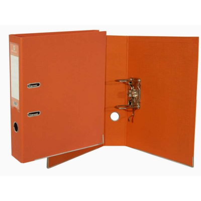 Bismark Archivador A-Z Formato Folio - PVC de Gran Resistencia - Tarjetero en el Lomo - Cartoneras Metalicas en el Borde Inferior - Mecanismo de Palanca - Color Naranja