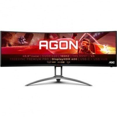 Monitor Gaming Ultrapanorámico Curvo AOC Agon AG493UCX2 48.8/ Dual QHD/ 1ms/ 165Hz/ VA/ Multimedia/ Negro