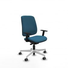 Piqueras y Crespo Alares tapizada traslack bali verde petroleo brazos 1D base blanca ruedas 65mm engomadas