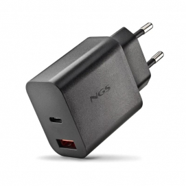 Cargador GaN ultrarápido NGS 20W USB-C + USB-A