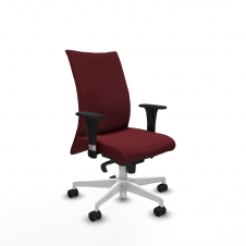 Piqueras y Crespo Albacete confidente sincro similpiel granate brazos 1D base blanca ruedas 65 mm nailon