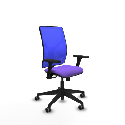 Motilla sincro malla azul bali lila brazos 3D base piramidal ruedas 65mm engomadas