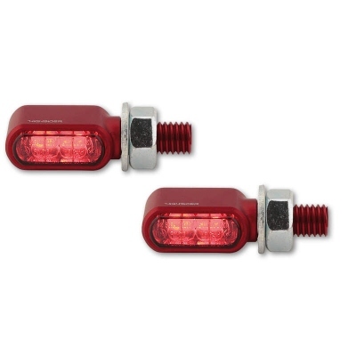 HIGHSIDER CNC LED tail-, brake light, turn signal Little Bronx, red, tinted, E-approved, pair 254-2862