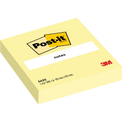 Post-It Bloc de 200 Notas Adhesivas Reposicionables - Forma Cuadrada - 101x101mm - Color Amarillo Claro