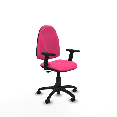Algarra CP similpiel rosa brazos 2D base poliamida ruedas engomadas 50mm