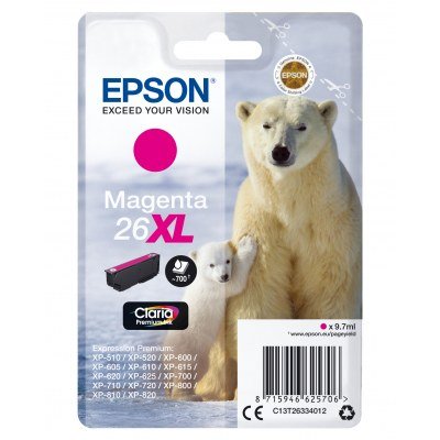 Epson T2633 (26XL) Magenta Cartucho de Tinta Original - C13T26334012