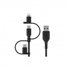 BELKIN BOOST CHARGE cable USB A USB C/Micro-USB B/Lightning 1 m Negro