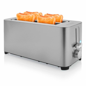 Tostador Princess 142402, 2 ranuras largas, 1400W, inox