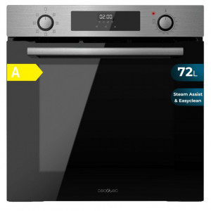 Horno multifunción Cecotec Bolero Hexa M226000 Inox A, 72 litros, 7 funciones, 2800 W, Steam Assist, Steam EasyClean, 3 cristales, clase A, inox