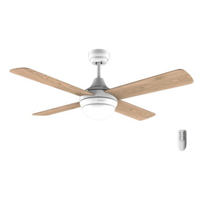 Cecotec EnergySilence Aero 4250 DC Fresh Ventilador de Techo con 4 Aspas de Madera Reversibles y Luz - 40W - Diametro de 42 - 3 Tonos LED - Modo Invierno - Temporizador - Acero Inoxidable