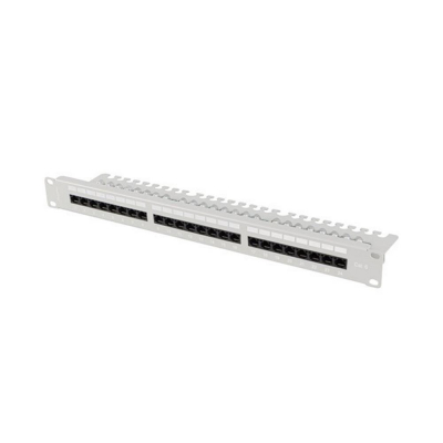 Patch panel lanberg 24 puertos 1u 19 pulgadas cat.6 utp con organizador cables gris
