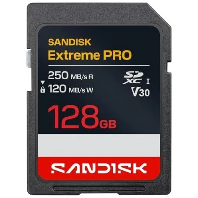 SANDISK EXTREME PRO SD UHS-I 128GB SD 250MB/S(R) / 120MB/S(W)