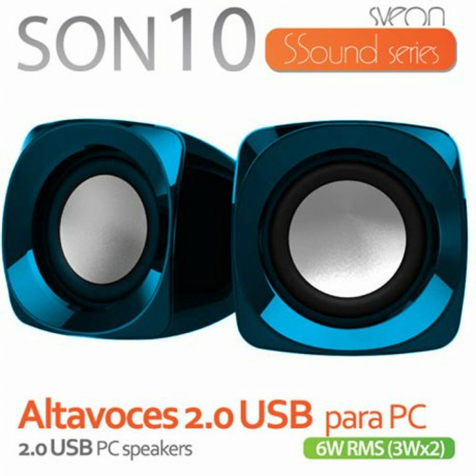 SVEON ALTAVOCES 2.0 USB 3Wx2 Negro-Azul