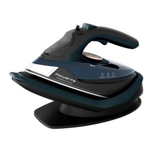 Plancha de vapor Rowenta DE6725, sin cable, 2600W, golpe de vapor 220 gr, azul y negro
