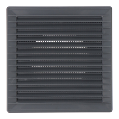 Rejilla ventilación cuadrada empotrable ø 100mm con mosquitera 170x170x11,5mm abs gris