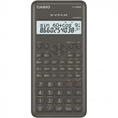 Casio Calculadora Cientifica FX-82MS 2ª Ed.- Pantalla LCD de 2 Lineas - 240 Funciones Integradas - 8 Memorias de Variables - Calculo de Porcentajes - Alimentacion 1 Pila AA