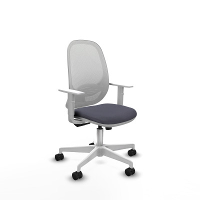 Cilanco blanca sincro malla blanca bali gris oscuro brazos blancos base blanca ruedas 65mm nailon