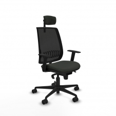 Piqueras y Crespo Alares sincro malla negra bali negro brazos 1D base nailon cabecero 2D ruedas 65 mm nailon