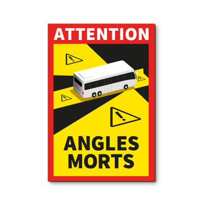 Pack 3 adhesivos angles morts autocar 17 x 25 cm