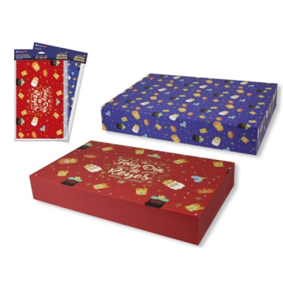 Caja plegable Reyes Magos Bismark - 28.5x49x3cm - 2 diseños diferentes aleatorios