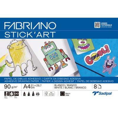 LAMINAS DIBUJO FABRIANO ADH. A4 BLANCO P