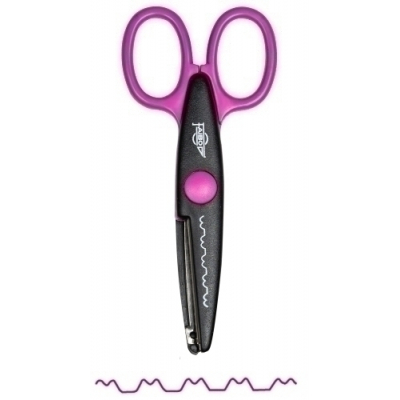 TIJERAS FAIBO DENTADA ROSA - Pack de 10 unidades