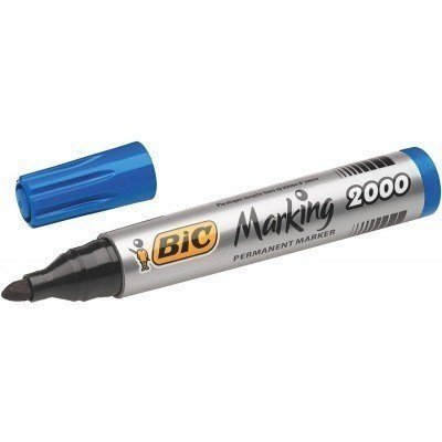 Bic Marking 2000 Ecolutions Rotulador Permanente - Punta de 4.95 mm - Tinta con Base de Alcohol - Ecologico - Secado Rapido - Color Azul