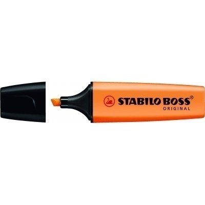 Stabilo Boss 70 Rotulador Marcador Fluorescente - Trazo entre 2 y 5mm - Recargable - Tinta con Base de Agua - Color Naranja Fluorescente