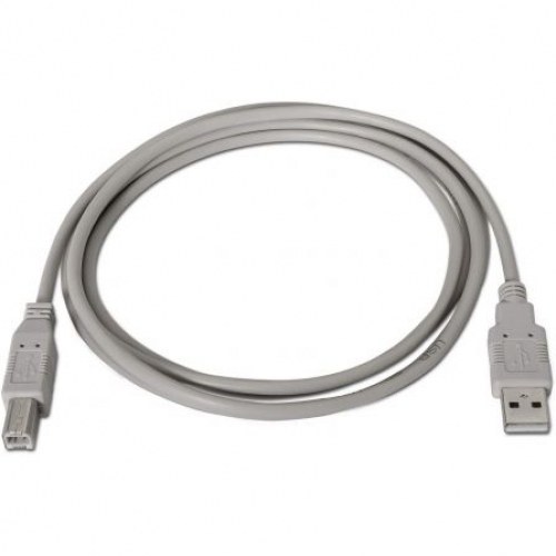 Cable USB 2.0 Impresora Aisens A101-0001/ USB Macho - USB Macho/ 1m/ Beige