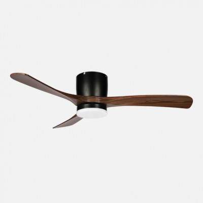 Ventilador Dc Paterna 18w Negro/roble 3aspas 6vel 117d 2250lm 3000-4500-6500k Remoto+memoria+temporizador