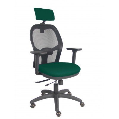 Silla Jorquera traslack malla negra asiento bali verde botella brazos 3D cabecero regulable