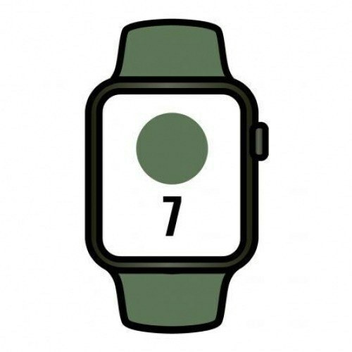 Apple Watch Series 7/ GPS/ 41 mm/ Caja de Aluminio en Verde/ Correa deportiva Verde Trebol
