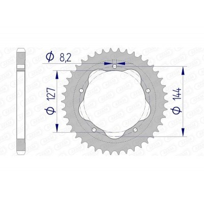 Corona AFAM aluminio 51608 - Paso 525 51608-42