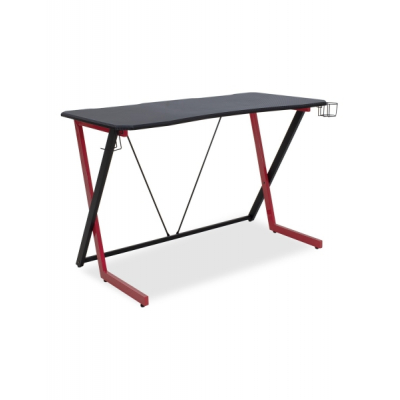 Urban Factory Ergo Mesa Gaming 120x60x75cm - Acabado en Carbono - Espesor 18mm - Gancho para Auriculares y Portavasos - Color Negro