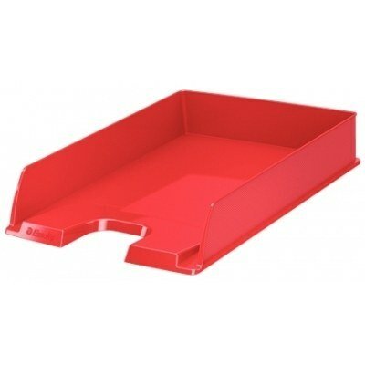 Esselte Europost Vivida Bandeja Portadocumentos - Formato Vertical - A4 - Espacio para Etiqueta Identificativa - Color Rojo