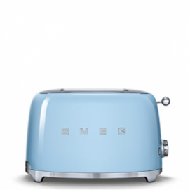 Tostador Smeg TSF01PBEU, 2 ranuras, cortas, 950W, azul