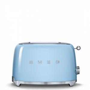 Tostador Smeg TSF01PBEU, 2 ranuras, corto, 950W, azul