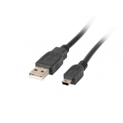 Cable usb lanberg 2.0 macho - mini usb macho 1.8m negro
