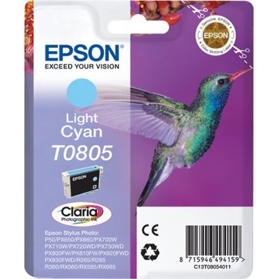 Cartucho de Tinta Original Epson T0805/ Cian Claro