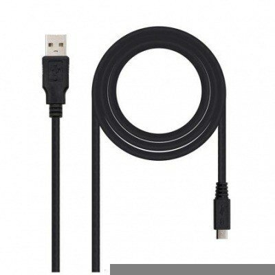 Cable USB 2.0 Nanocable 10.01.0501/ USB Macho - MicroUSB Macho/ 1.8m/ Negro