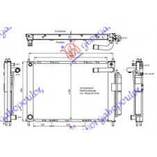 RADIATOR+CONDENSER (FIXED) 1.0-1.2-1.4-1.6 PETROL (51x38x3.8) (NRF)