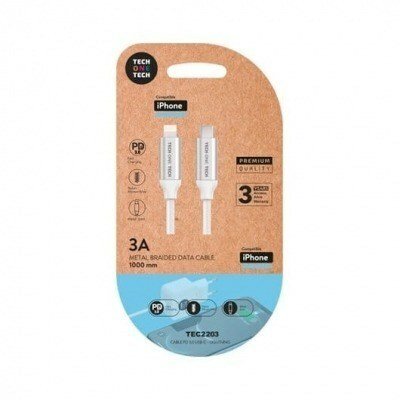 CABLE LIGHTNING A USB(C) TECH ONE TECH 1M BLANCO