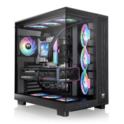 Caja ordenador gaming thermaltake view 380 xl usb cx1 atx argb cristal templado negro