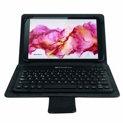 Funda slim phoenix para tablet hasta 10 pulgadas universal teclado bluetooth negra