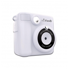 SaveFamily Print Camara de fotos infantil instantánea-Digital Videos Musica Zoom Flash Incluye 2 Rollos de Papel + 400 Fotos BLANCA