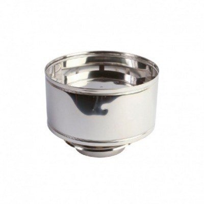 Sombrerete antilluvia Ø100mm para estufa de pellets en acero inoxidable 316L Dinak DW de doble pared