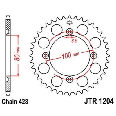 Corona JT 1204 de acero con 49 dientes JTR1204.49