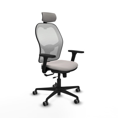 Jorquera traslack malla blanca similpiel blanco brazos 3D base nailon cabecero 2D ruedas 65mm engomada