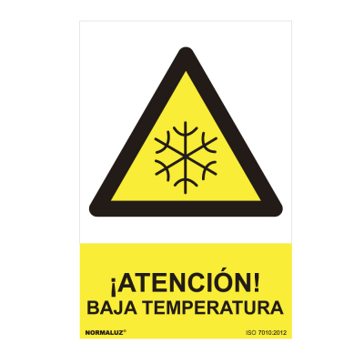Cartel peligro atencion baja temperatura (pvc 0.7mm) 30x40cm normaluz